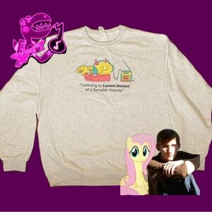 Lemon Demon Crewneck Sweatshirt - Heather Grey